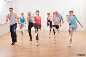 group of people exercising