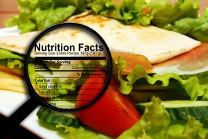 Sandwich with food label